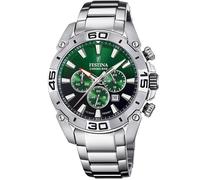 Festina Montre Homme Analogique en Acier Inoxydable 316L Argenté - Mouvement Quartz - Chronographe - Calendrier - Verre Minéral Haute Résistance - Étanche 10 ATM F20543/3 Chrono Bike