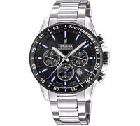 Festina Montre Homme Analogique en Acier Inoxydable 316L - Mouvement Quartz - Chronographe - Calendrier - Verre Minéral Haute Résistance - Étanche 10 ATM F20560/5 Timeless Chronograph