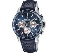 Festina Montre Homme F20561/2 Timeless Chronograph 45 mm Quartz Cuir Bleu 10 ATM