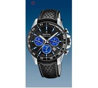 Festina Montre F20561/6 Chronographe quartz Cuir bleu Cadran noir et bleu Étanche 100M