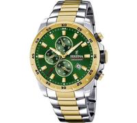 Festina Montre Homme F20562/3 Chrono Sport - Acier inox 316L, Quartz, Chronographe, 10 ATM, cadran vert