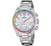 Festina Montre femme F20606/2 – Acier inox 316L argenté, Chronographe, 10 ATM, Cadran blanc