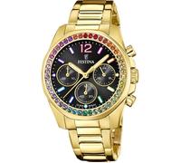 Festina Montre Femme F20609/3 Boyfriend - Acier inox 316L doré - Quartz chronographe - 10 ATM