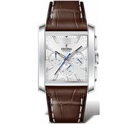 Festina Montre Timeless Chronograph F20636/1 Argenté – Cuir marron, Quartz, Verre minéral, 5 ATM