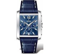 Festina Montre pour Homme F20636/2 Timeless Chronograph Boîtier en Acier Inoxydable Gris Bracelet en Cuir Bleu