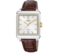 Montre - FESTINA - F20681/4 - Acier Inoxydable Gris - Bracelet Cuir Marron - Étanchéité 5 ATM