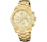 Festina Montre Chronographe Timeless F20705/2 Homme – Acier inox. doré, Quartz, 10 ATM