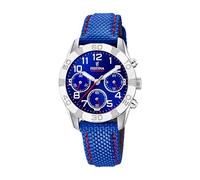 Montre FESTINA pour Enfants F20346/2 Junior Collection Boîtier en Acier Inoxydable Gris Bracelet en Cuir Bleu