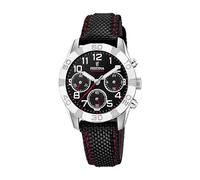 Montre FESTINA pour Enfants F20346/3 Junior Collection Boîtier en Acier Inoxydable Gris Bracelet en Cuir Noir