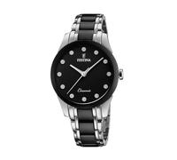 Montre FESTINA pour Femme F20499/3 Ceramic Boîtier en Acier Inoxydable Gris Bracelet en Acier Inoxydable Noir