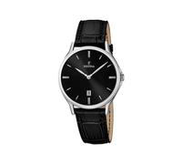 Montre FESTINA pour Homme F16745/5 Correa Clasico Boîtier en Acier Inoxydable Gris Bracelet en Cuir Noir