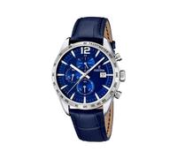 Montre FESTINA pour Homme F16760/3 Timeless Chronograph Boîtier en Acier Inoxydable Gris Bracelet en Cuir Bleu
