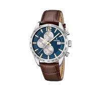 Montre FESTINA pour Homme F16760/7 Timeless Chronograph Boîtier en Acier Inoxydable Gris Bracelet en Cuir Marron