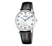 Montre FESTINA pour Homme F20012/5 Swiss Made Boîtier en Acier Inoxydable Gris Bracelet en Cuir Noir