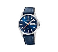 Montre FESTINA pour Homme F20358/3 Acero Clasico Boîtier en Acier Inoxydable Gris Bracelet en Cuir Bleu