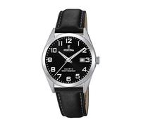 Montre FESTINA pour Homme F20446/3 Acero Clasico Boîtier en Acier Inoxydable Gris Bracelet en Cuir Noir