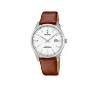 Montre FESTINA pour Homme F20512/2 Acero Clasico Boîtier en Acier Inoxydable Gris Bracelet en Cuir Marron