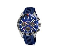 Montre FESTINA pour Homme F20517/1 Chrono Sport Boîtier en Acier Inoxydable Gris Bracelet en Plastique Bleu