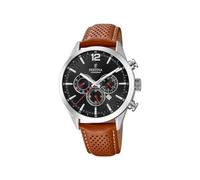 Montre FESTINA pour Homme F20542/6 Timeless Chronograph Boîtier en Acier Inoxydable Gris Bracelet en Cuir Marron
