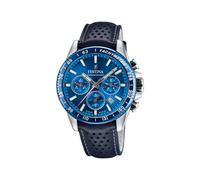 Montre FESTINA pour Homme F20561/3 Timeless Chronograph Boîtier en Acier Inoxydable Gris Bracelet en Cuir Bleu