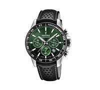 Montre FESTINA pour Homme F20561/5 Timeless Chronograph Boîtier en Acier Inoxydable Gris Bracelet en Cuir Noir
