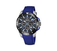 Montre FESTINA pour Homme F20642/1 Chrono Bike Boîtier en Acier Inoxydable Gris Bracelet en Plastique Bleu