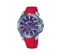 Montre FESTINA pour Homme F20642/2 Chrono Bike Boîtier en Acier Inoxydable Gris Bracelet en Plastique Rouge