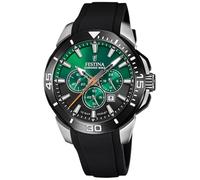Montre FESTINA pour Homme F20642/C Chrono Bike Boîtier en Acier Inoxydable Gris Bracelet en Caoutchouc Noir