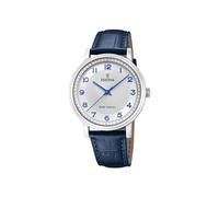 Montre FESTINA pour Homme F20660/1 Petite Boîtier en Acier Inoxydable Gris Bracelet en Cuir Bleu