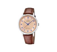 Montre FESTINA pour Homme F20660/2 Petite Boîtier en Acier Inoxydable Gris Bracelet en Cuir Marron