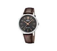Montre FESTINA pour Homme F20660/6 Petite Boîtier en Acier Inoxydable Gris Bracelet en Cuir Marron