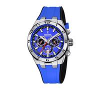 Montre FESTINA pour Homme F20671/3 Chrono Bike Boîtier en Acier Inoxydable Gris Bracelet en Caoutchouc Bleu