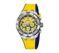 Montre FESTINA pour Homme F20671/4 Chrono Bike Boîtier en Acier Inoxydable Gris Bracelet en Caoutchouc Jaune