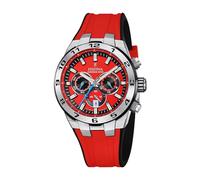 Montre FESTINA pour Homme F20671/5 Chrono Bike Boîtier en Acier Inoxydable Gris Bracelet en Caoutchouc Rouge