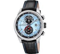 Montre FESTINA pour Homme F20695/2 Timeless Chronograph Boîtier en Acier Inoxydable Gris Bracelet en Cuir Noir