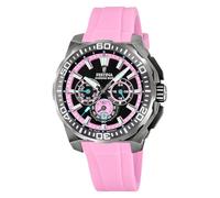 Montre FESTINA pour Homme F20725/2 Chrono Bike Boîtier en Acier Inoxydable Gris Bracelet en Caoutchouc Rose