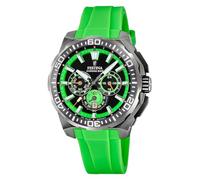 Montre FESTINA pour Homme F20725/3 Chrono Bike Boîtier en Acier Inoxydable Gris Bracelet en Caoutchouc Vert