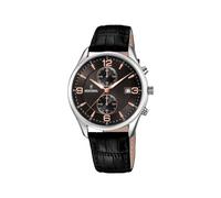 Montre FESTINA pour Homme F6855/7 Timeless Chronograph Boîtier en Acier Inoxydable Gris Bracelet en Cuir Noir