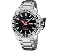 Festina Montre Homme Analogique en Acier Inoxydable 316L Argenté - Mouvement Quartz - Calendrier - Verre Saphir Haute Résistance - Étanche 20 ATM F20665/4 The Originals