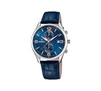 Montre Festina Timeless Chronograph Bleu, Bracelet en Cuir, Homme