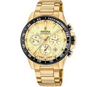 Festina Montre Homme Timeless Chronographe F20634/6 – Acier inoxydable 316L doré, Quartz, 10 ATM