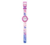 Montre - FLIK FLAK - PLAYFUL PLANETS - Bracelet textile rose - Motif planètes et lunes - Boîtier biosourcé
