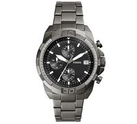 Fossil Montre pour homme 44mm Bronson, mouvement chronographe à quartz, boîtier en acier inoxydable fumé de 44mm avec bracelet en acier inoxydable, FS5852