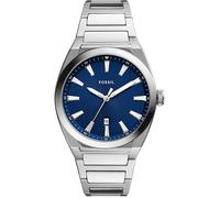 Fossil Montre homme Everett 3-Hand quartz boîtier acier 42 mm bracelet acier FS5822