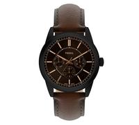 Montre - FOSSIL - FS6138 - Cuir marron - Boîtier acier noir 42 mm - Étanche 5 ATM