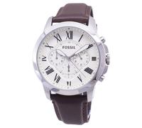 Montre Fossil Grant Chronographe Cadran Blanc Quartz Habillée FS4735 Homme