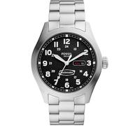 Montre Fossil Hommes FS5976 - Argent Acier inoxydable - 46mm - Noir - Bracelet Acier - Etanche 10 bar