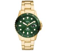 Montre Fossil Blue Dive à trois aiguilles avec date, en acier inoxydable, doré, pour homme, FS6030