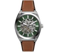 Fossil Montre homme Breaker Everett ME3261 - Quartz, bracelet cuir ou acier, Vert émeraude