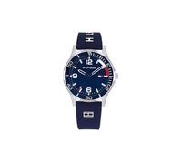 Montre Garçon avec Cadran Bleu Bracelet en Silicone Bleu Boîtier Acier Inoxydable 34mm Lunette Aluminium Mouvement Quartz 3